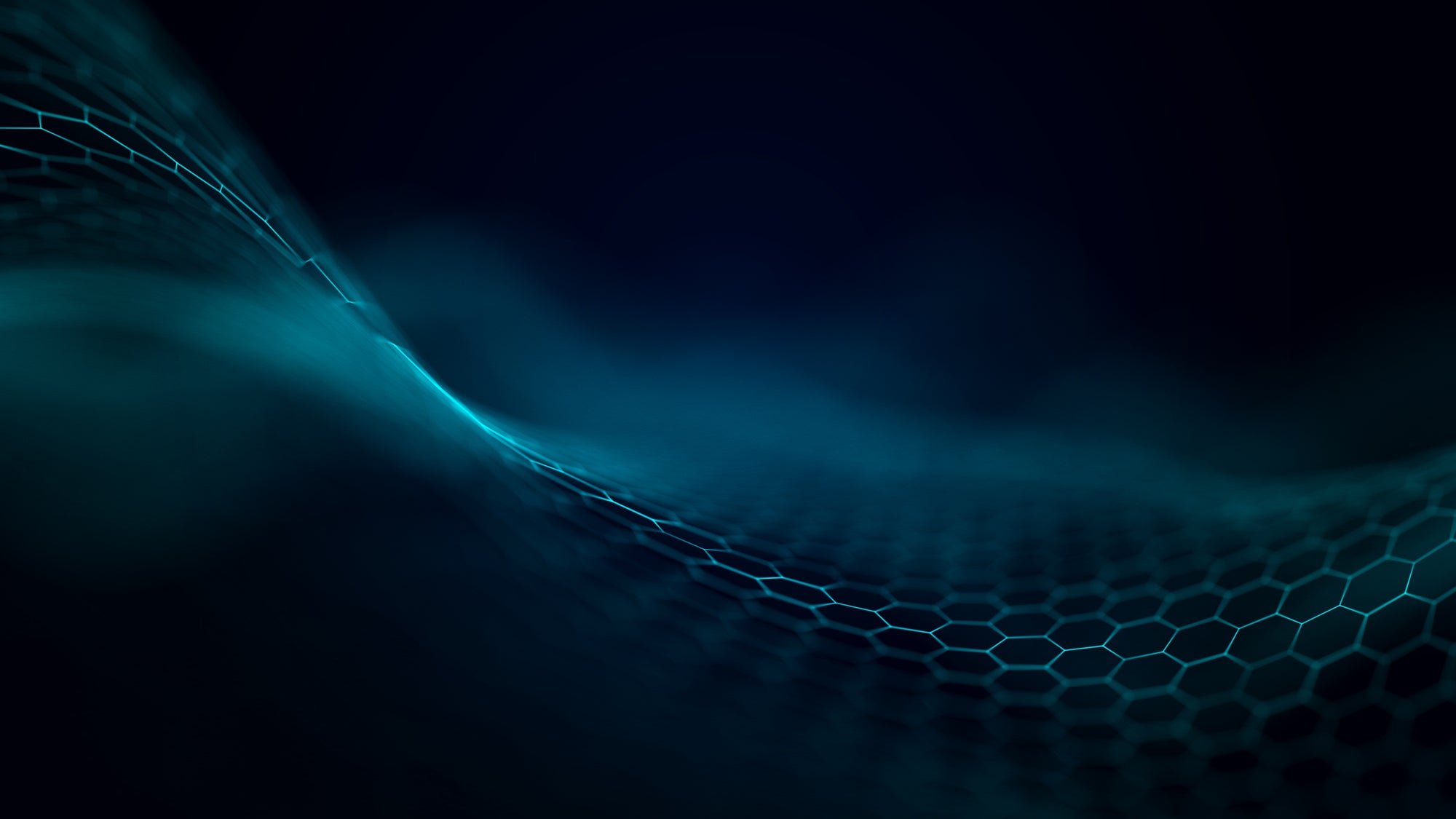 Blue abstract pattern with geometric shapes on a dark background