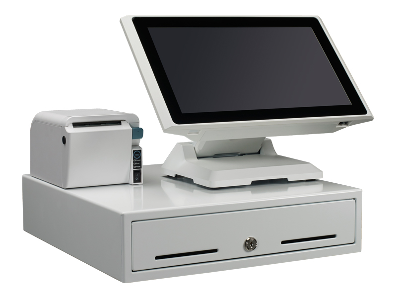 white all-in-one touchscreen pos