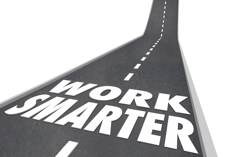 Work Smarter words on a road and arrow rising up to illustrate s streamline with retail pos